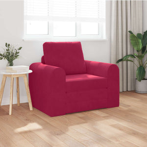 Weinrotes Schlafsofa Samt 98 cm