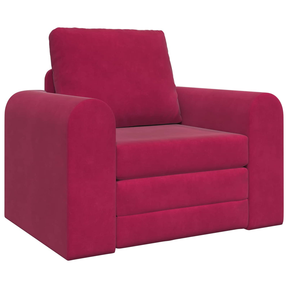 Weinrotes Schlafsofa Samt 98 cm