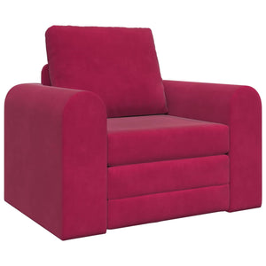 Weinrotes Schlafsofa Samt 98 cm