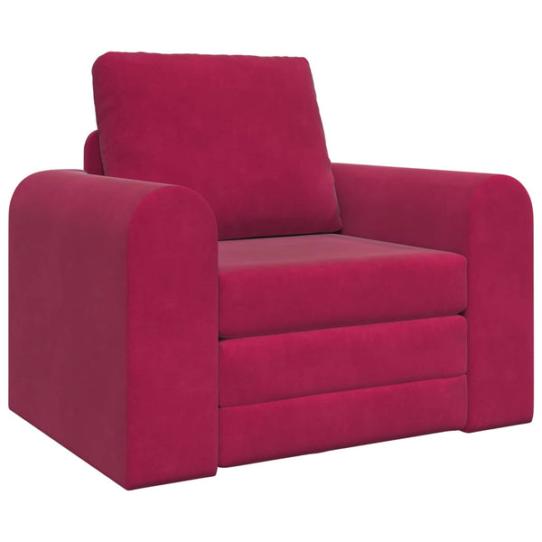 Weinrotes Schlafsofa Samt 98 cm