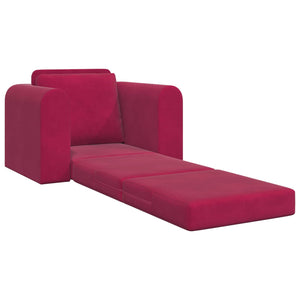 Weinrotes Schlafsofa Samt 98 cm