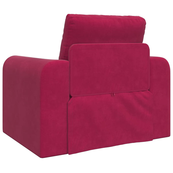 Weinrotes Schlafsofa Samt 98 cm