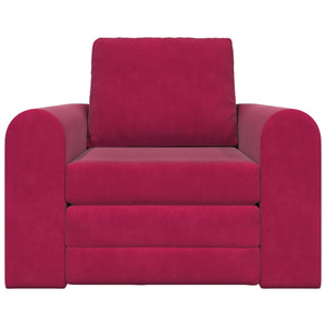 Weinrotes Schlafsofa Samt 98 cm