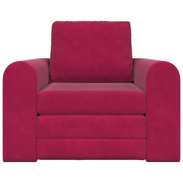 Weinrotes Schlafsofa Samt 98 cm