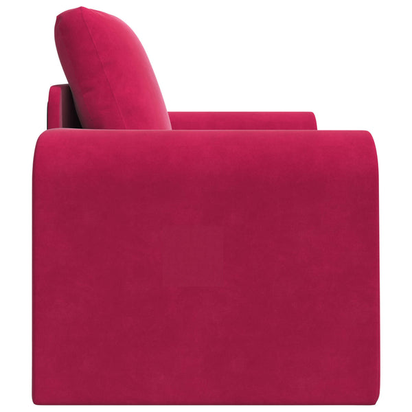 Weinrotes Schlafsofa Samt 98 cm