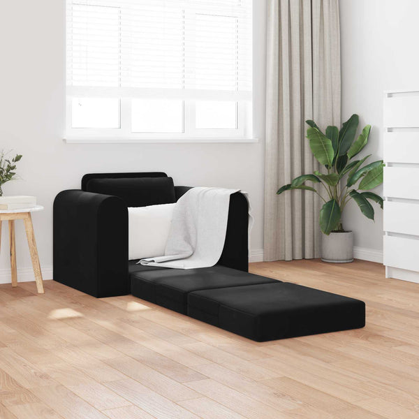 Schlafsofa Schwarz Samt 98 cm