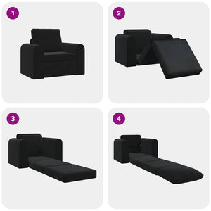 Schlafsofa Schwarz Samt 98 cm