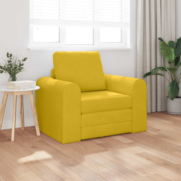 Gelbes Schlafsofa Samt 98 cm