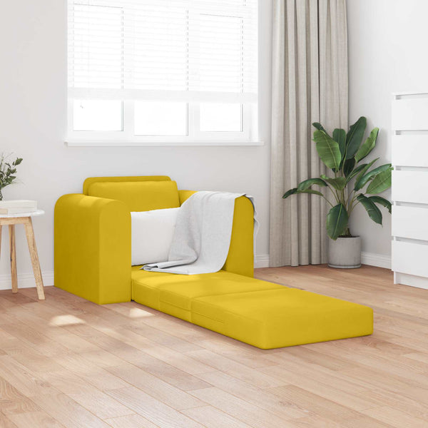 Gelbes Schlafsofa Samt 98 cm