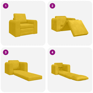 Gelbes Schlafsofa Samt 98 cm