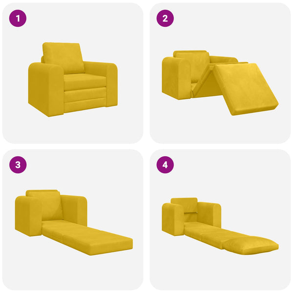 Gelbes Schlafsofa Samt 98 cm