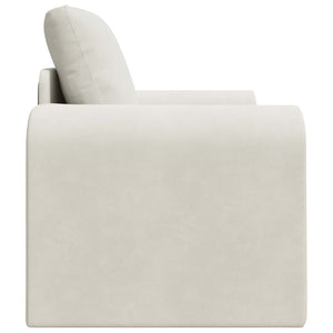 Creme Samt Schlafsofa 98 cm