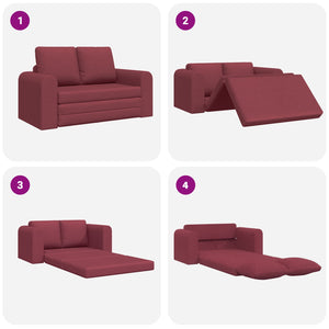 Weinrotes Schlafsofa 60cm