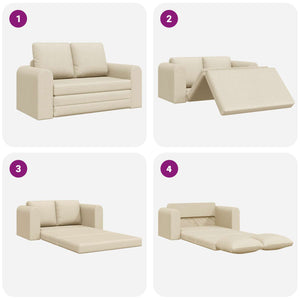 Schlafsofa Creme Stoff 60cm