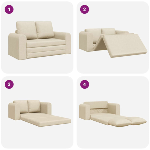 Schlafsofa Creme Stoff 60cm