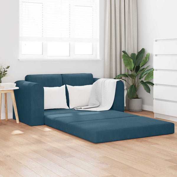Blaues Schlafsofa Samt 148 cm