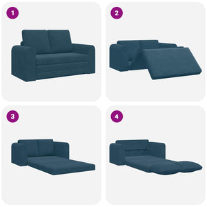 Blaues Schlafsofa Samt 148 cm