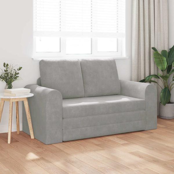 Schlafsofa Hellgrau Samt 148 cm