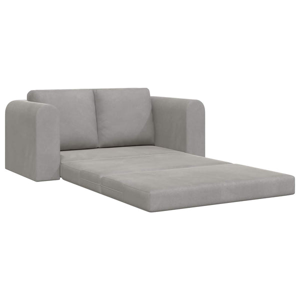Schlafsofa Hellgrau Samt 148 cm