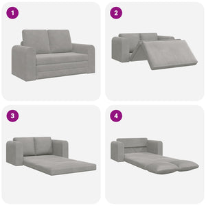 Schlafsofa Hellgrau Samt 148 cm