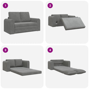 Schlafsofa Dunkelgrau Samt 148cm