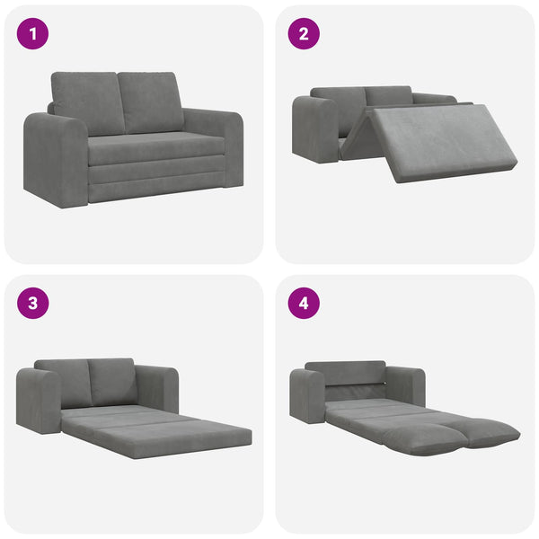 Schlafsofa Dunkelgrau Samt 148cm