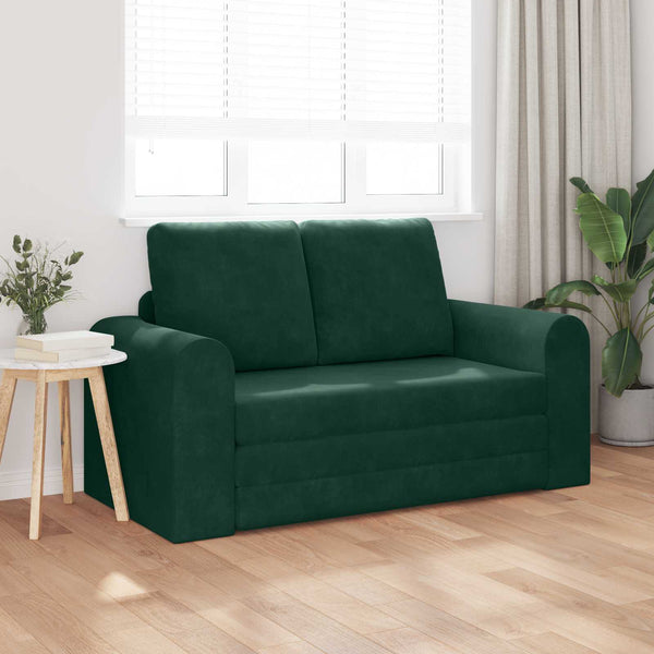 Dunkelgrünes Samt Schlafsofa 148 cm