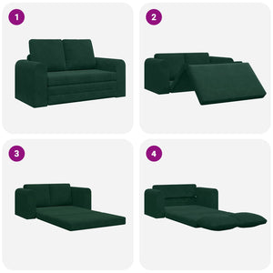 Dunkelgrünes Samt Schlafsofa 148 cm