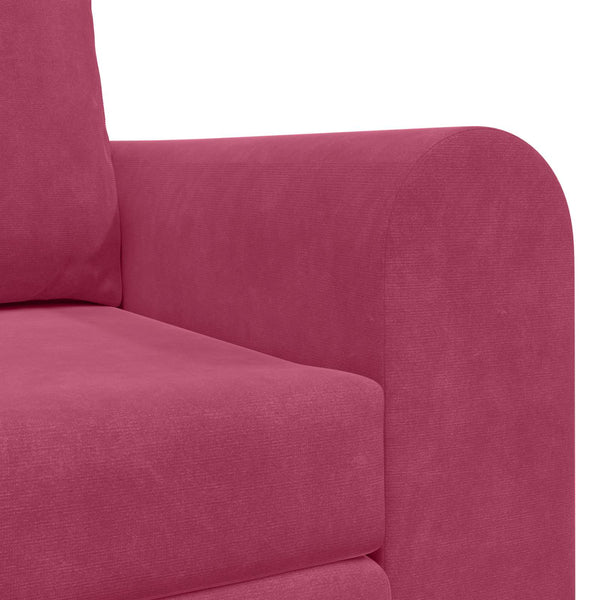 Weinrotes Samt Schlafsofa 148 cm