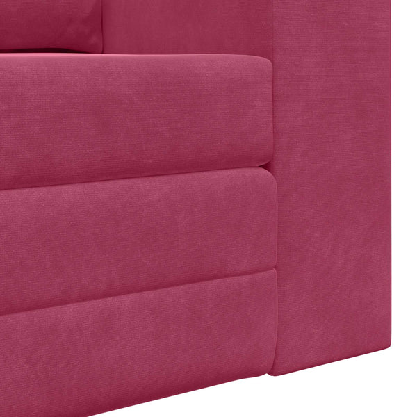 Weinrotes Samt Schlafsofa 148 cm