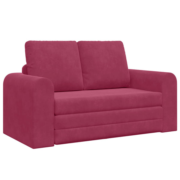 Weinrotes Samt Schlafsofa 148 cm