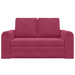 Weinrotes Samt Schlafsofa 148 cm
