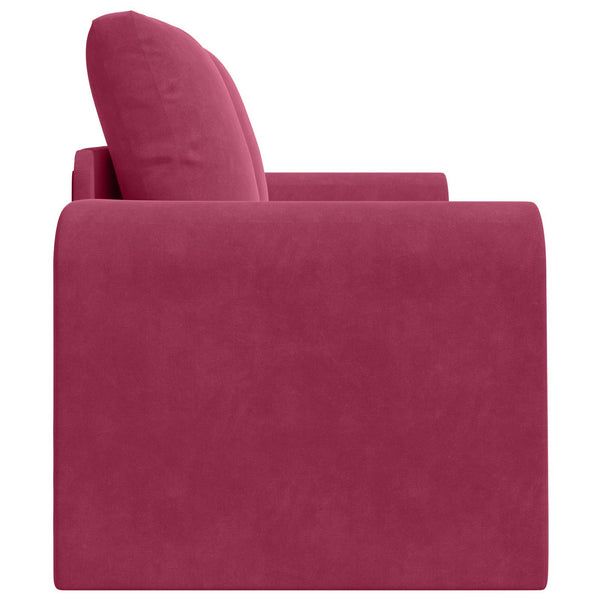 Weinrotes Samt Schlafsofa 148 cm