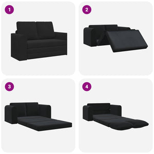 Schlafsofa Schwarz Samt 148 cm