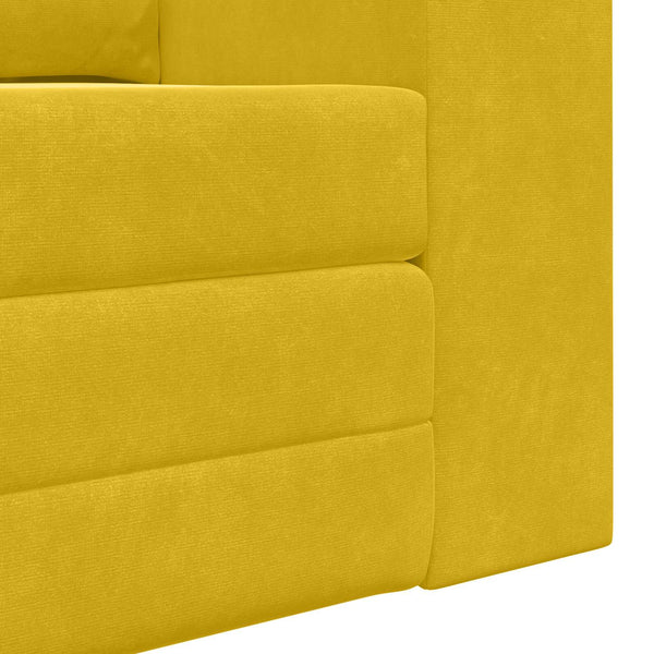 Gelbes Schlafsofa Samt 148 cm