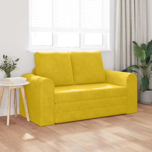 Gelbes Schlafsofa Samt 148 cm