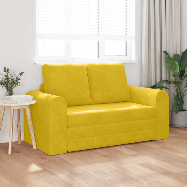 Gelbes Schlafsofa Samt 148 cm