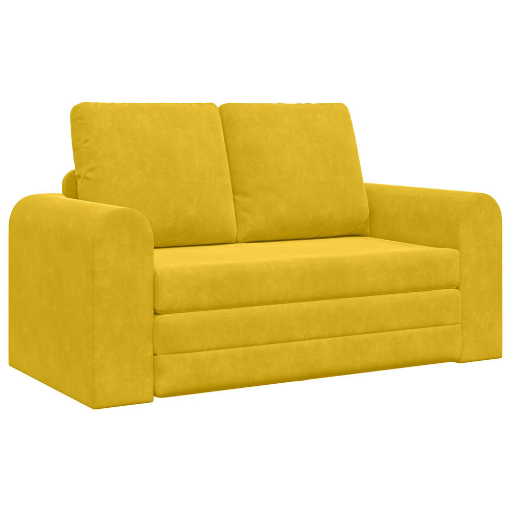 Gelbes Schlafsofa Samt 148 cm