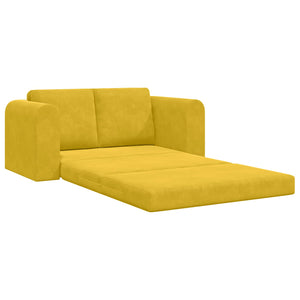 Gelbes Schlafsofa Samt 148 cm