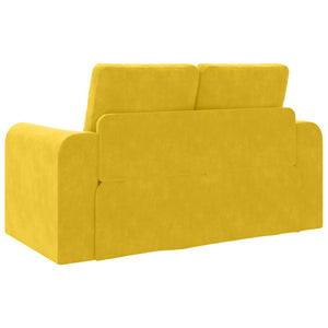 Gelbes Schlafsofa Samt 148 cm