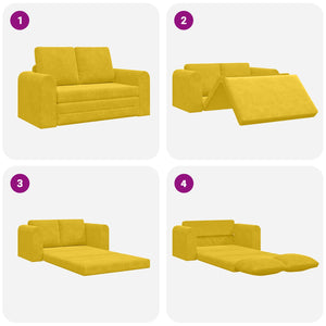 Gelbes Schlafsofa Samt 148 cm