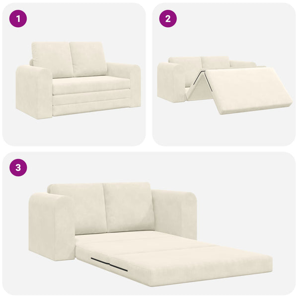 vidaXL Canapé-lit crème 148 x 71 x 83 cm velours