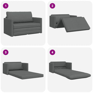 Schlafsofa Stoff Dunkelgrau 110cm