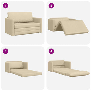 Schlafsofa 110cm Creme Stoff