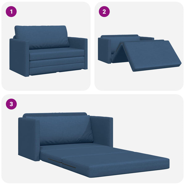 Schlafsofa 110cm Blau Stoff