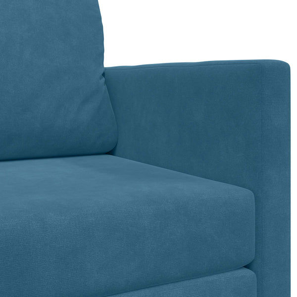 Blaues Schlafsofa Samt 124 cm