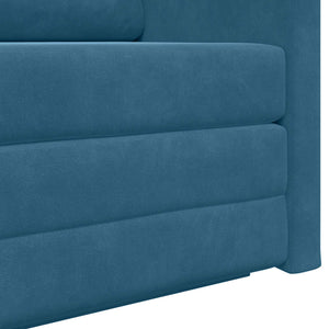 Blaues Schlafsofa Samt 124 cm