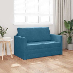 Blaues Schlafsofa Samt 124 cm