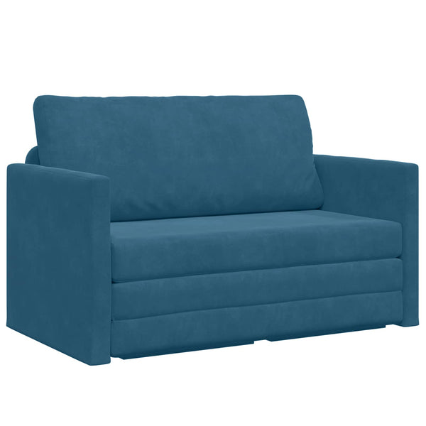 Blaues Schlafsofa Samt 124 cm