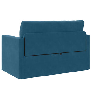 Blaues Schlafsofa Samt 124 cm